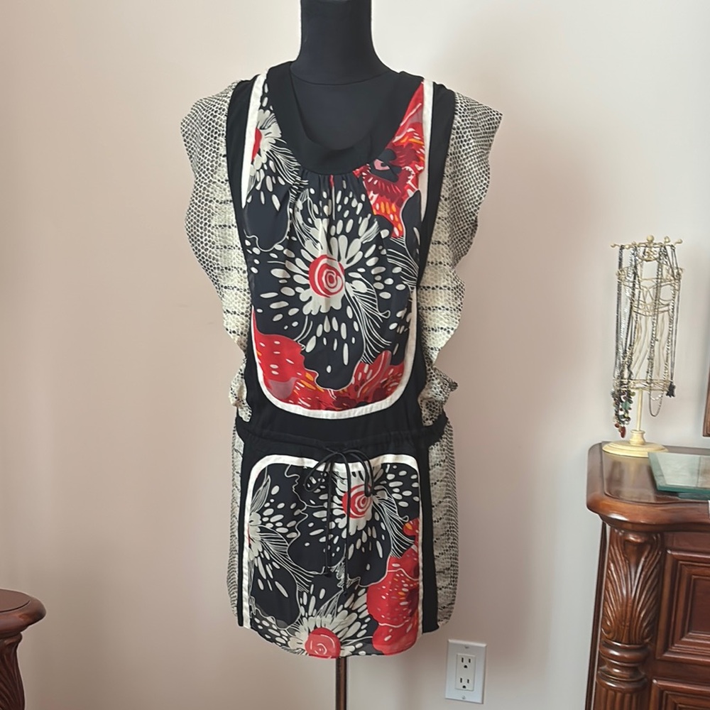 Vivienne Tam silk floral top blouse S
